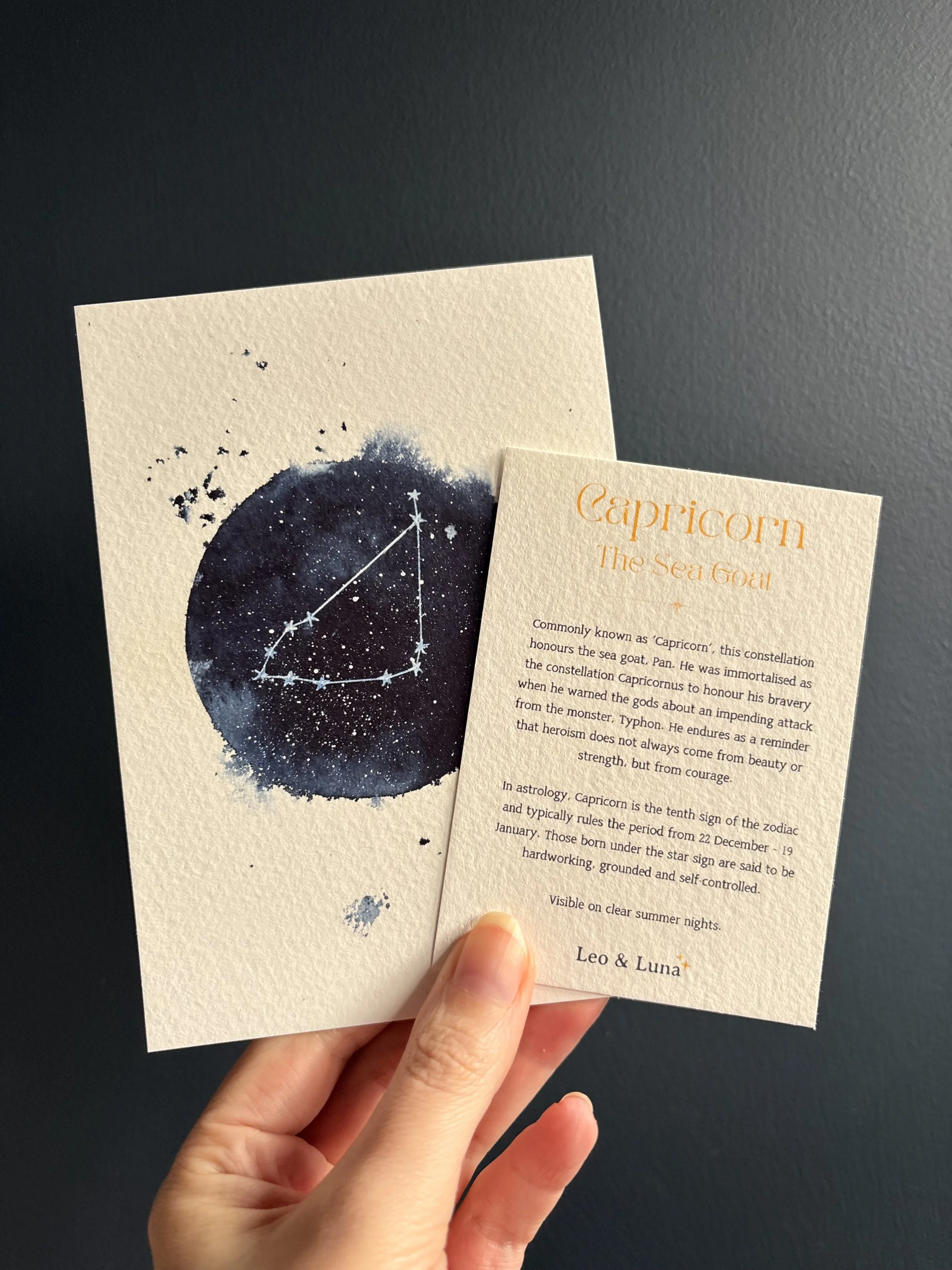 Capricorn Zodiac A5 Pocket Constellation + History Note