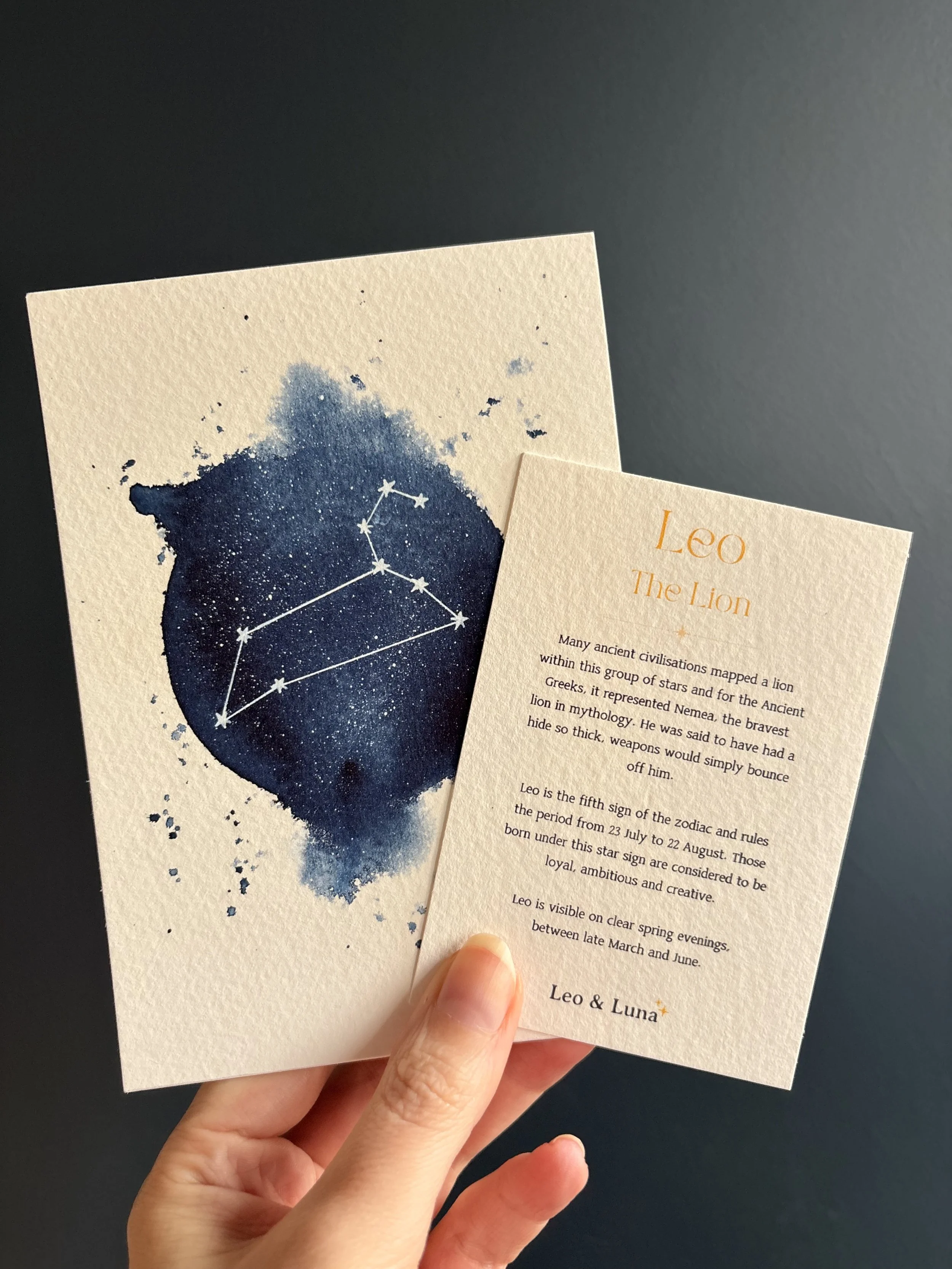 Leo Zodiac A5 Pocket Constellation + History Note
