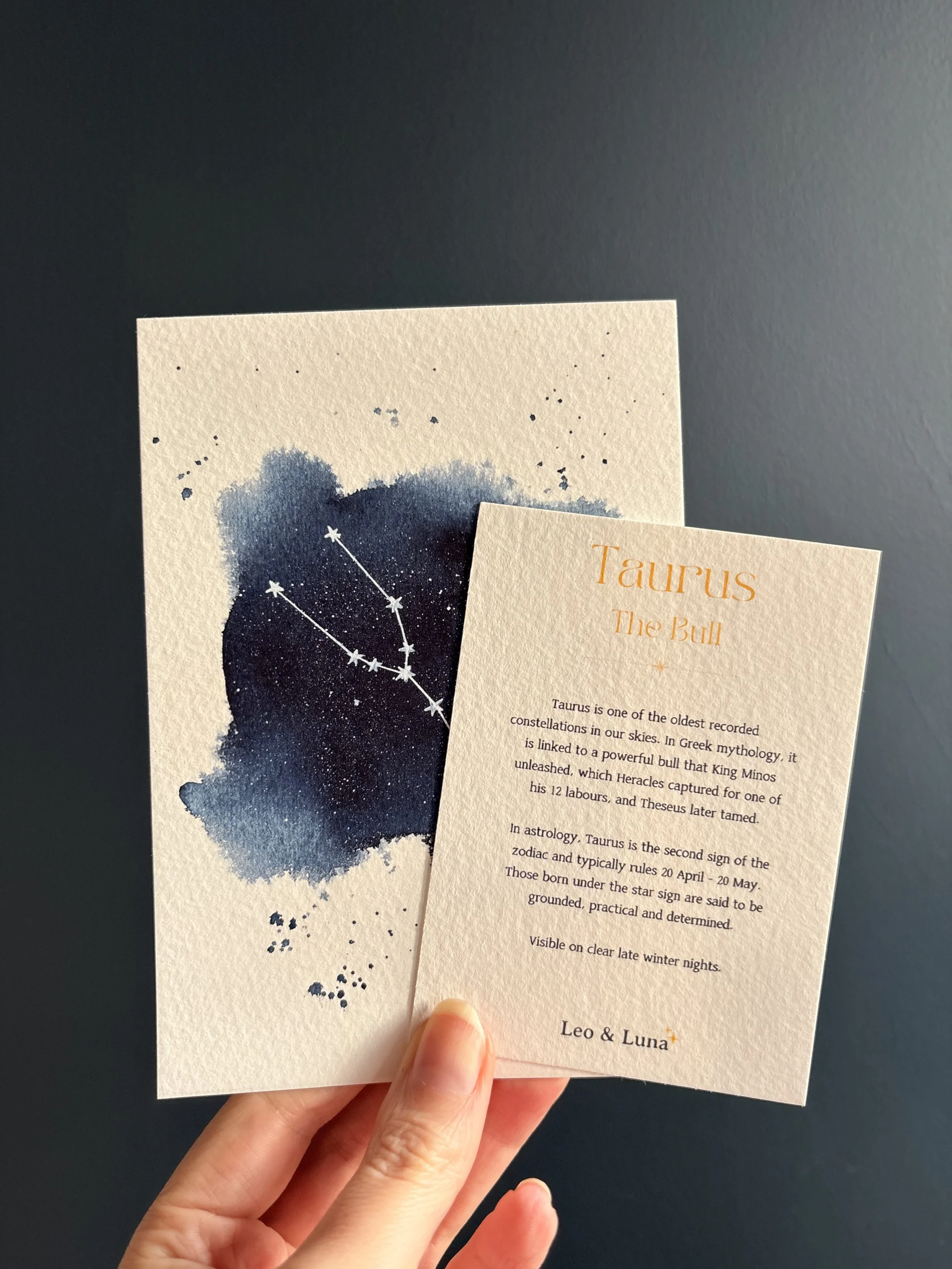 Taurus Zodiac A5 Pocket Constellation + History Note