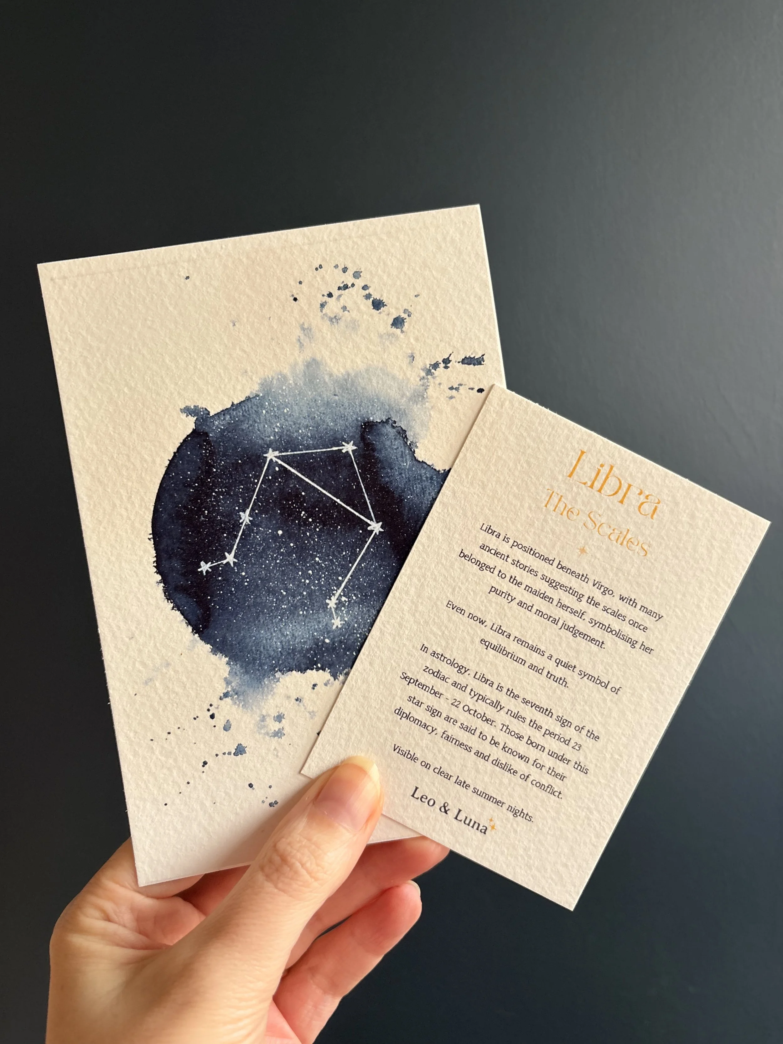 Libra Zodiac A5 Pocket Constellation + History Note
