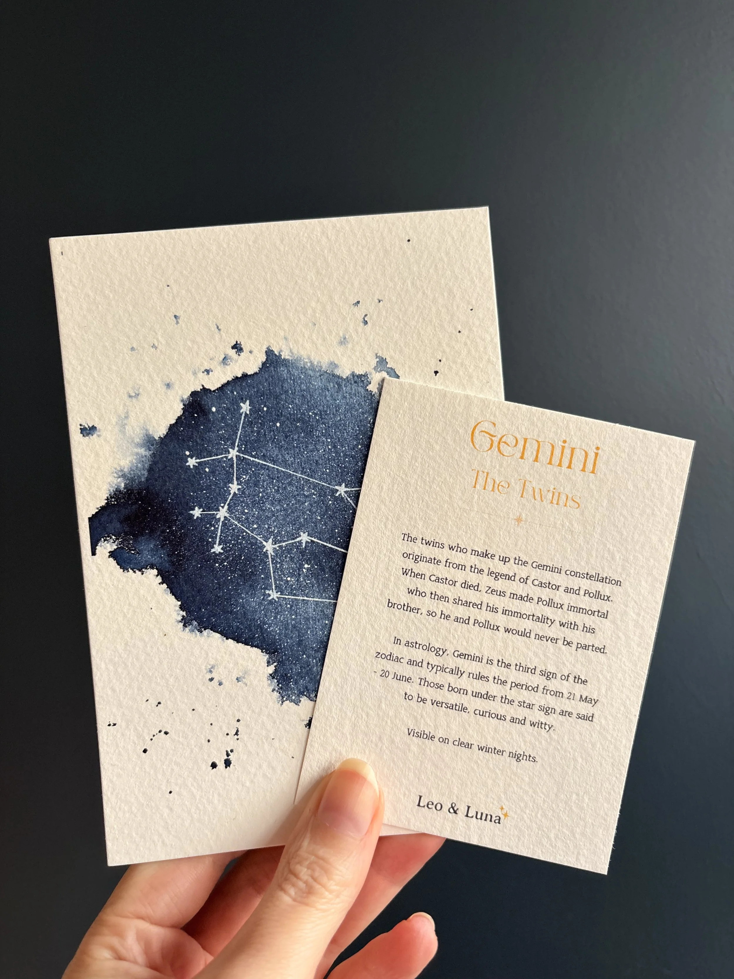Gemini Zodiac A5 Pocket Constellation + History Note
