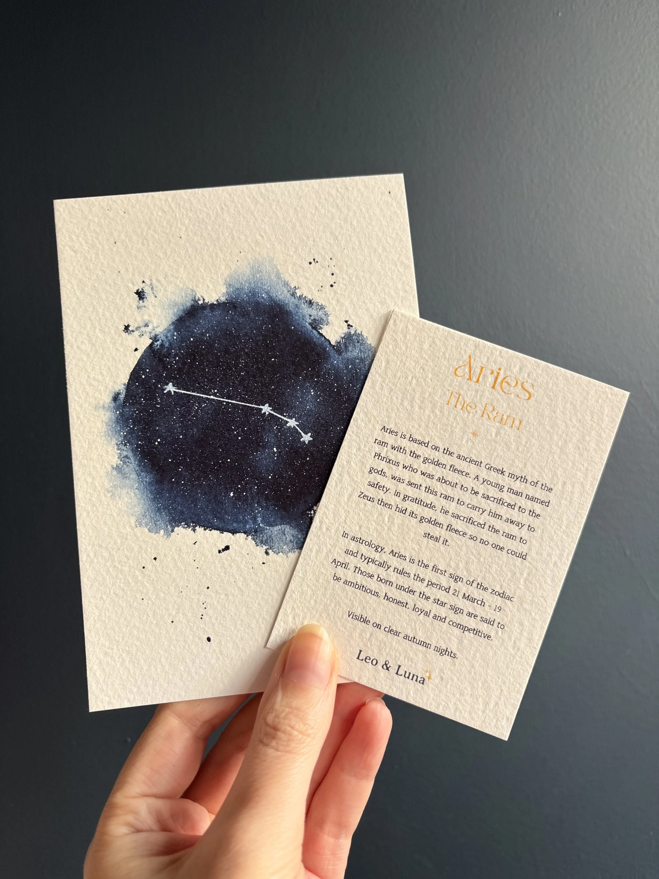 Aries Zodiac A5 Pocket Constellation + History Note