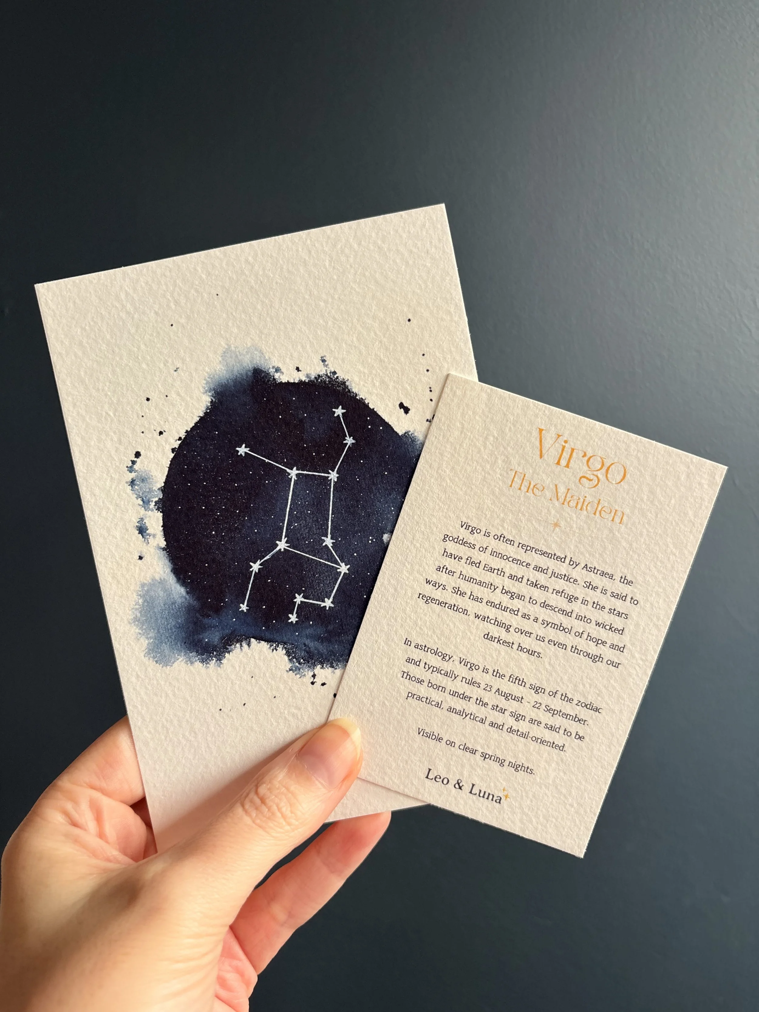 Virgo Zodiac A5 Pocket Constellation + History Note