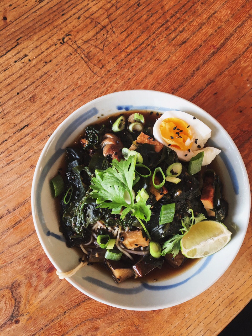 Miso noodle soup with egg
