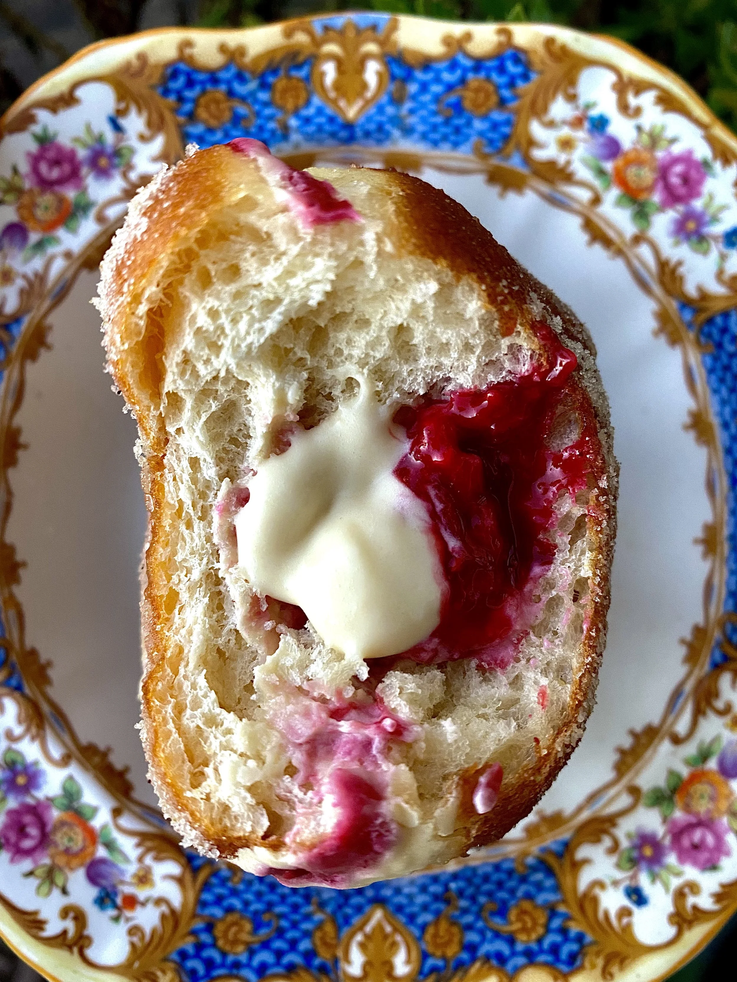 Donuts With Cardamom Cream &amp; Raspberry Filling