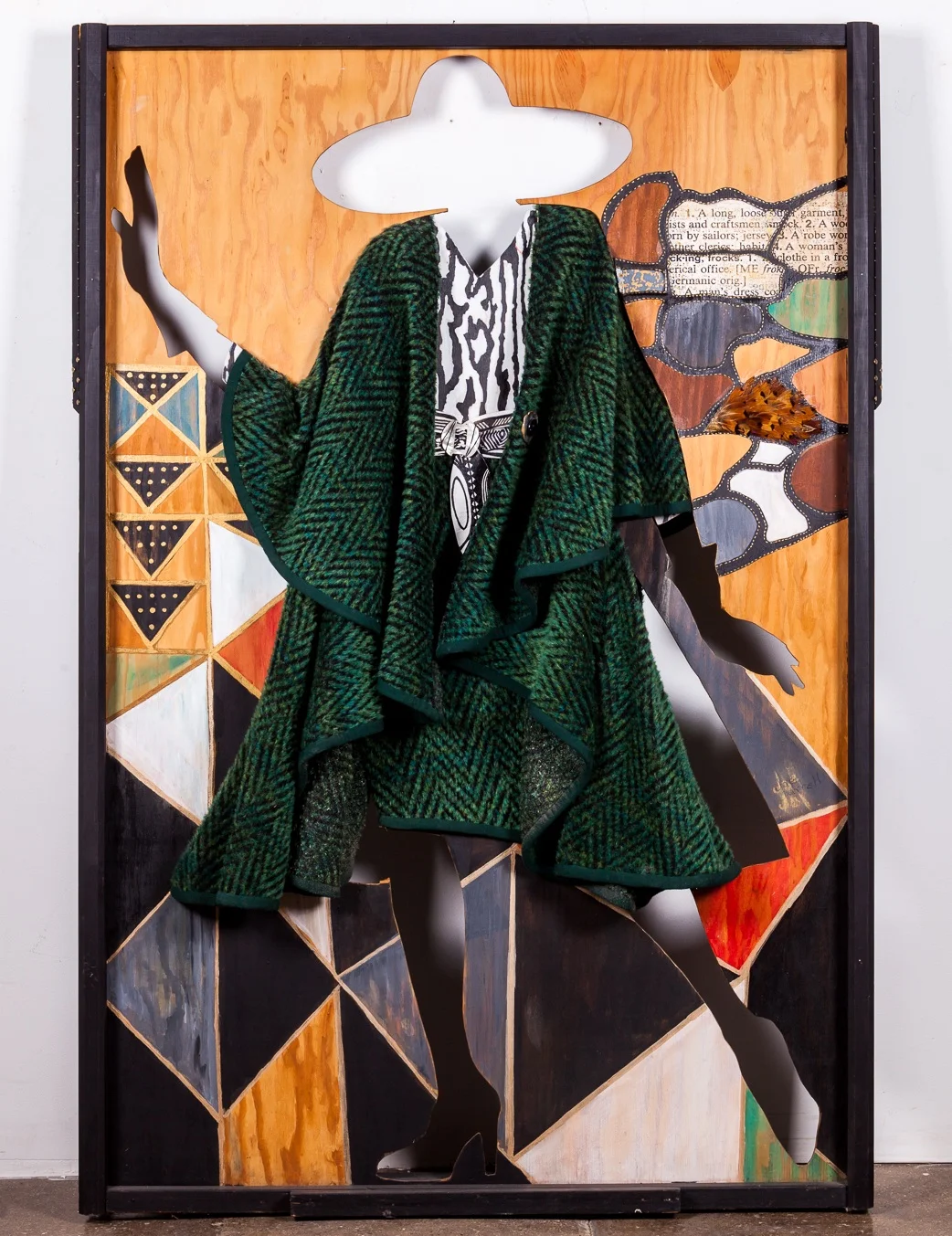Jae Jarrell, Frock You, 1994, Wool, wood, mixed media 73 x 48 x 6 inches