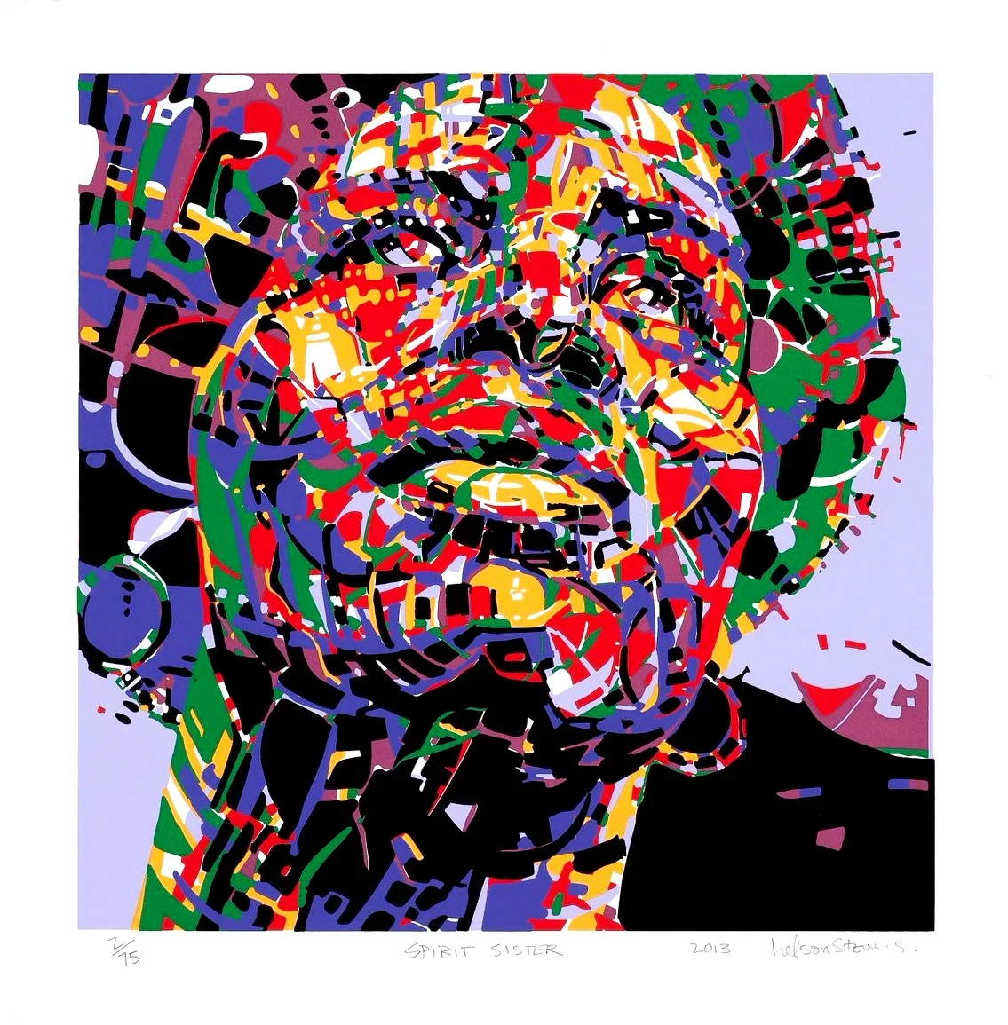 Nelson Stevens, Spirit Sister, 2013, serigraph print, 18 x 18 inches