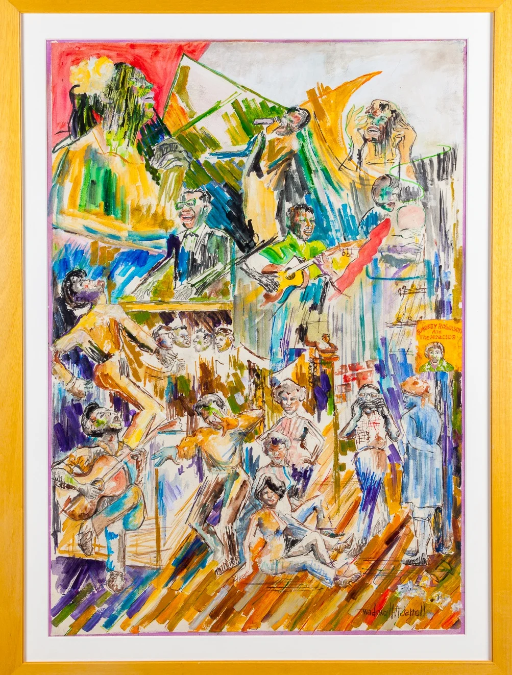 Wadsworth Jarrell, Study for Wall of Respect, 1967, Gouache, 44 x 30 inches