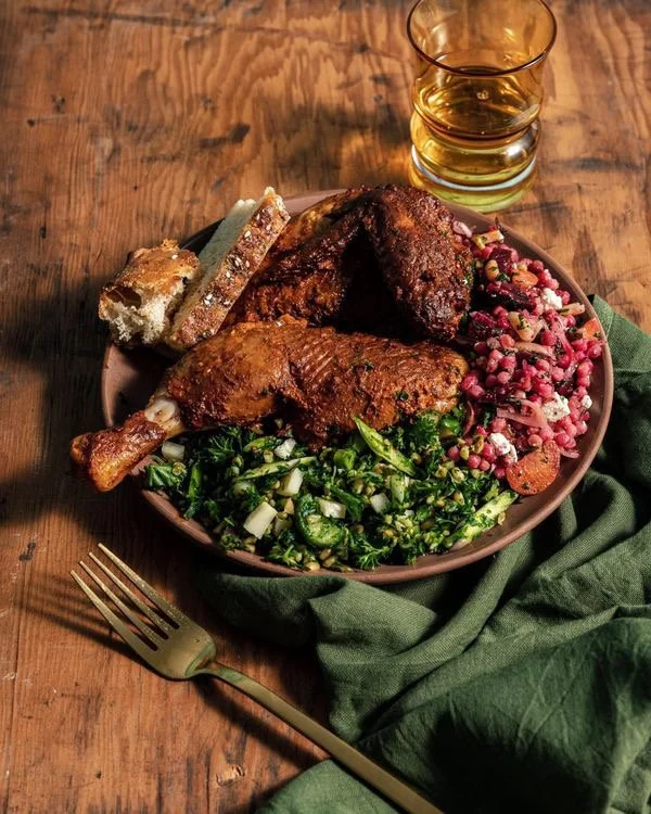 harissa chicken with tabouli & couscous 