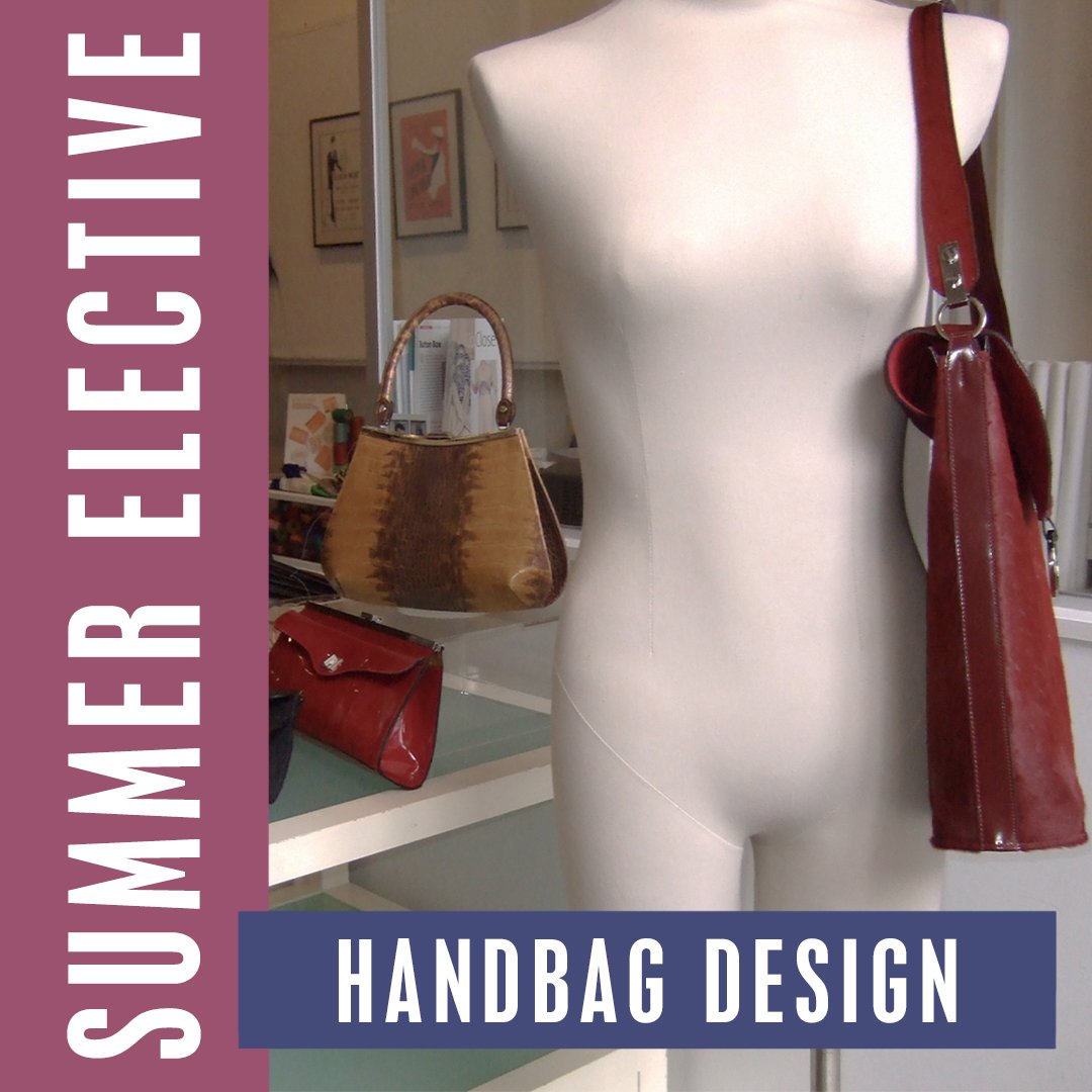 Interested in exploring accessory designs? Start with Handbag Design! Familiarize yourself with the various types of handbags, their parts, and functions, and craft your own structured and soft handbags. Classes are IN-PERSON, Mondays 5:30PM to 10:00