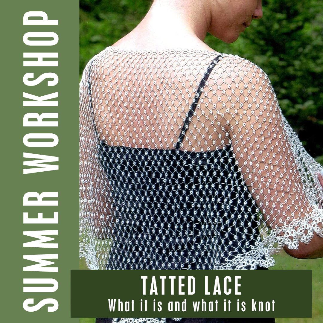 Intrigued by lace but unsure where to start? Join us at our TATTED LACE summer workshop! You will learn the history of lace, as well as different lacing methods, and finally craft a piece of lace using needle lace! This one-day workshop takes place o