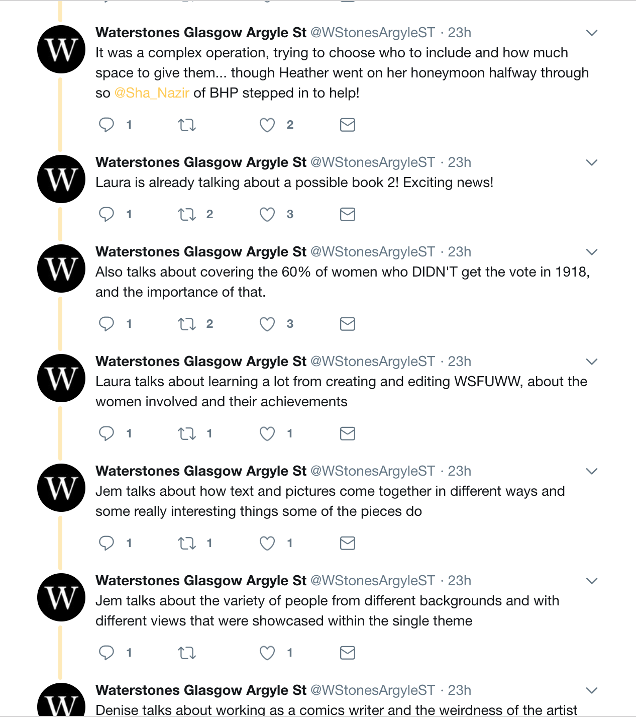 Live Twitter Coverage from Glasgow Waterstones