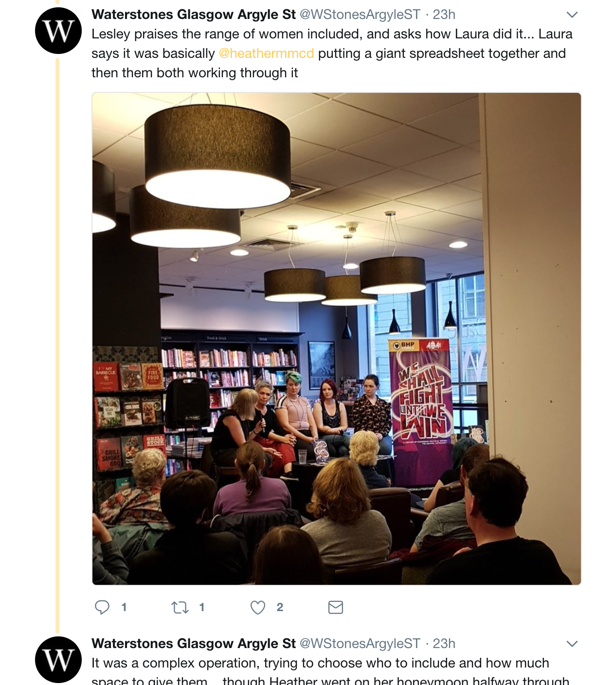 Live Twitter Coverage from Glasgow Waterstones