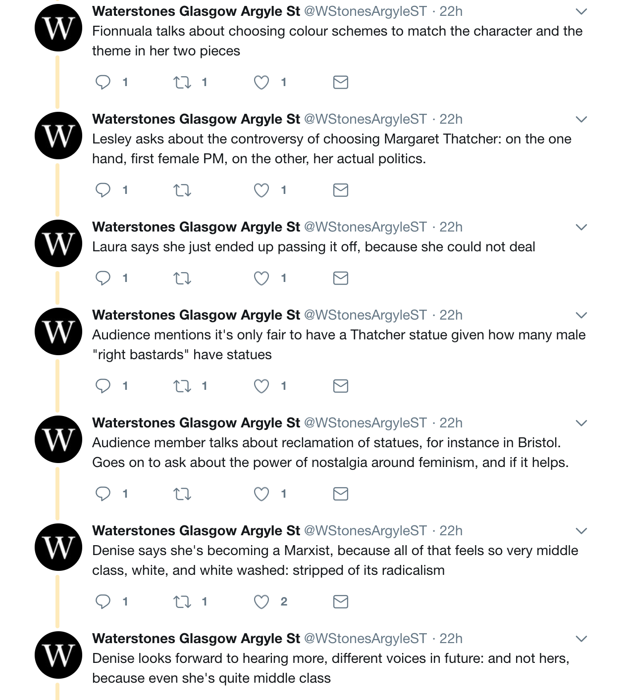 Live Twitter Coverage from Glasgow Waterstones