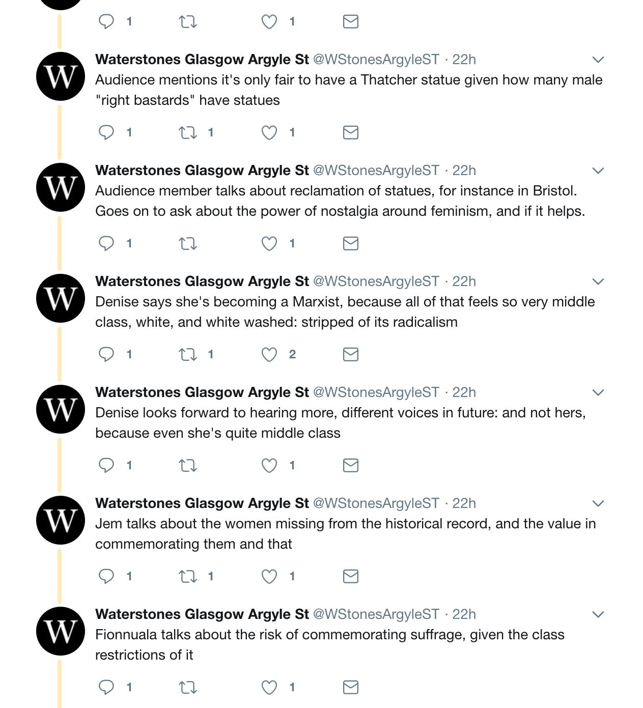 Live Twitter Coverage from Glasgow Waterstones