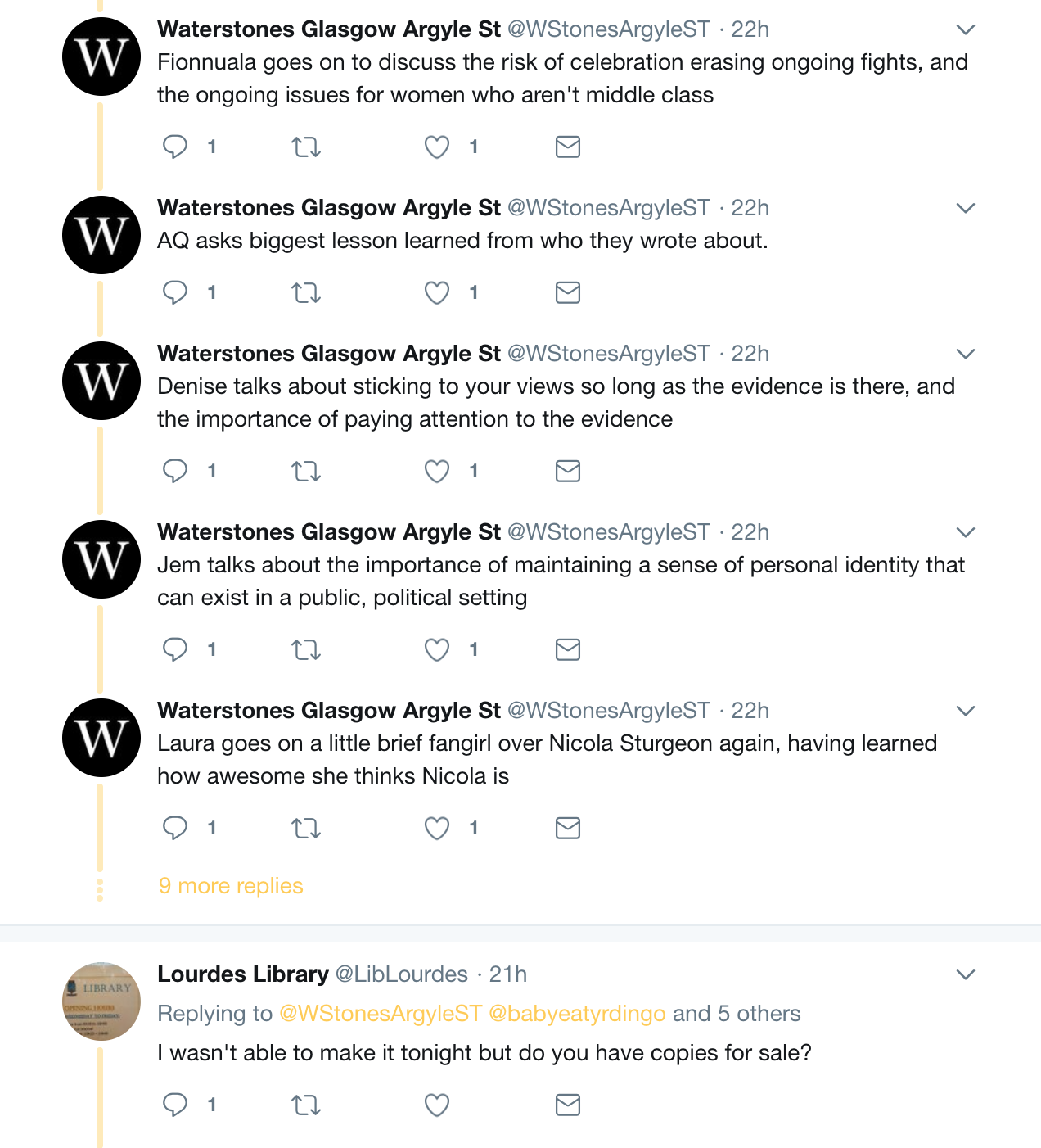 Live Twitter Coverage from Glasgow Waterstones