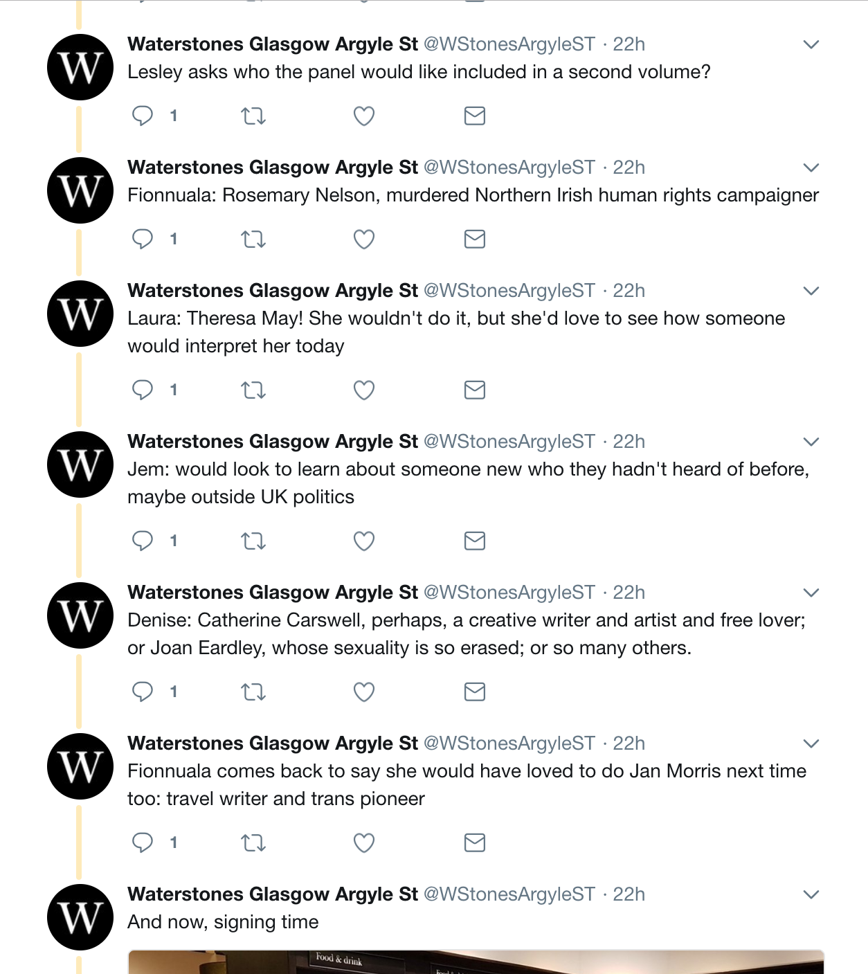 Live Twitter Coverage from Glasgow Waterstones