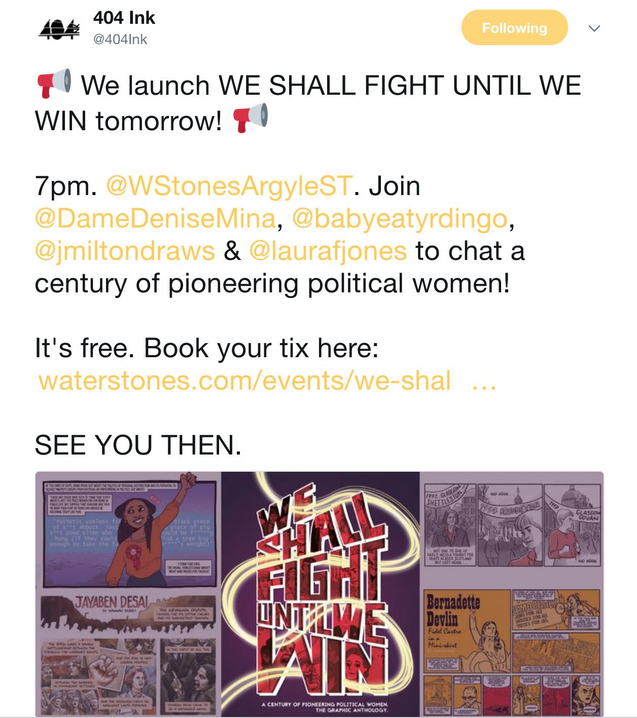 Live Twitter Coverage from Glasgow Waterstones