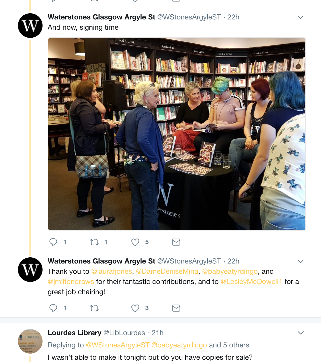 Live Twitter Coverage from Glasgow Waterstones