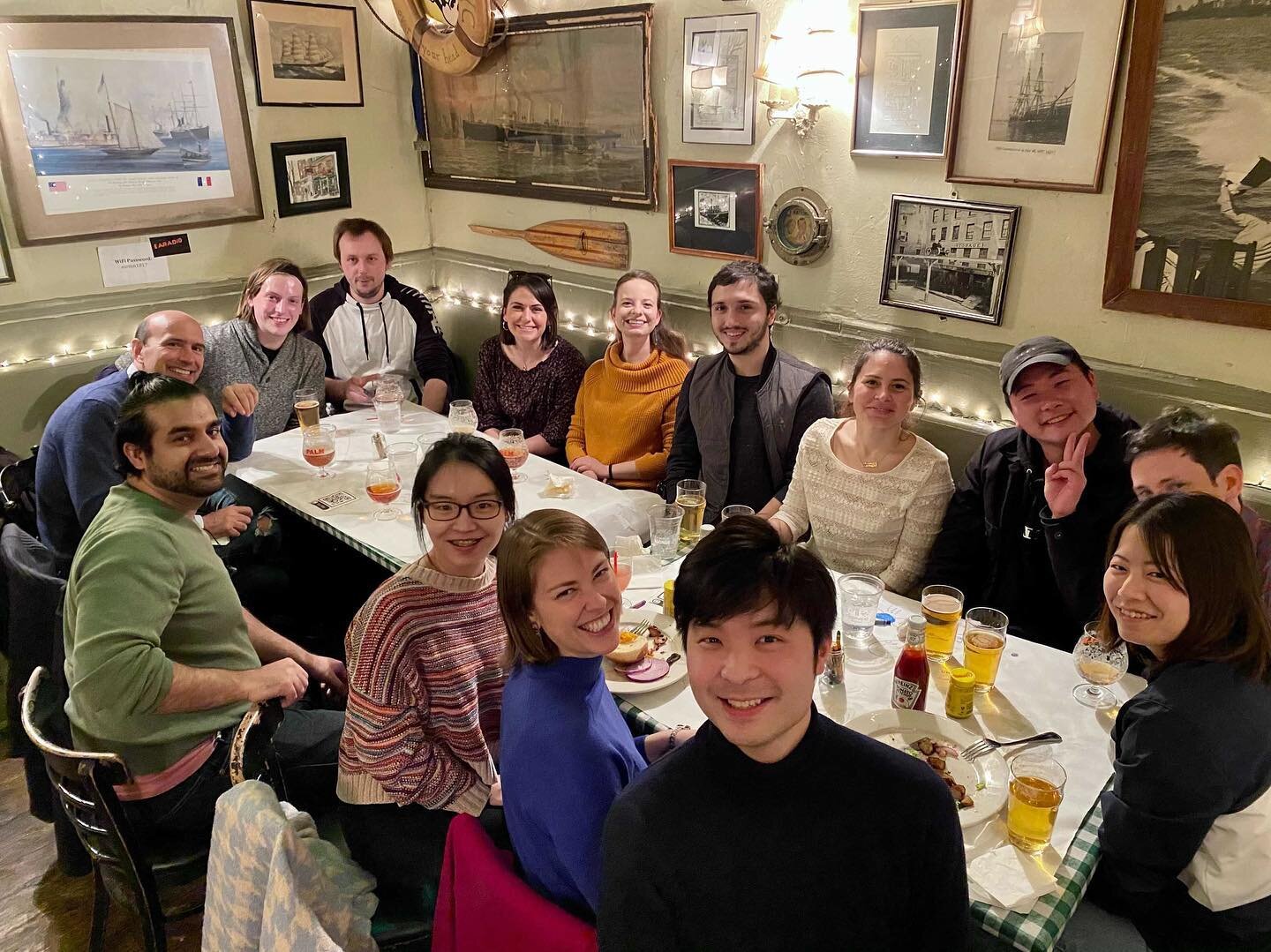 Cheers to Bri passing her last thesis committee meeting before her defense! Cheers to going out again!! We are so lucky to be in such good vaccinated company #staysafe #vaccinated #gradstudent #earinn @earinnbar #herecomethescientists #happybirthday 