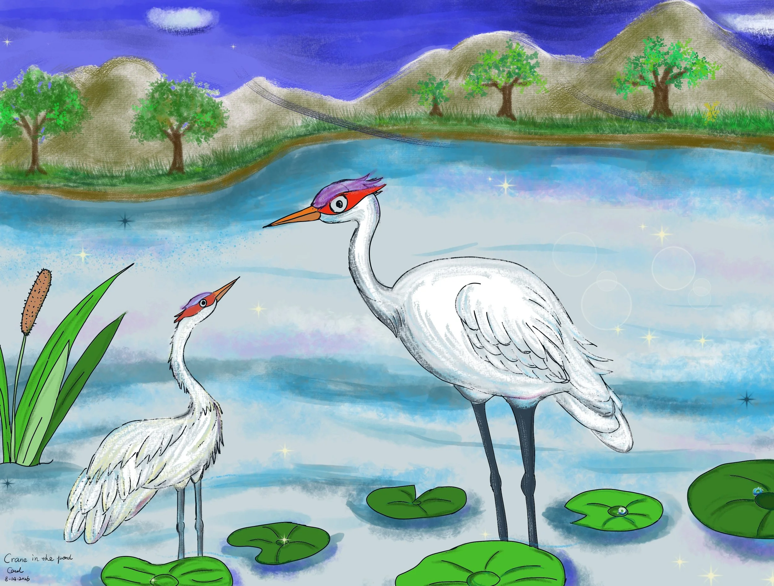 0814 Crane in the pond final.jpg