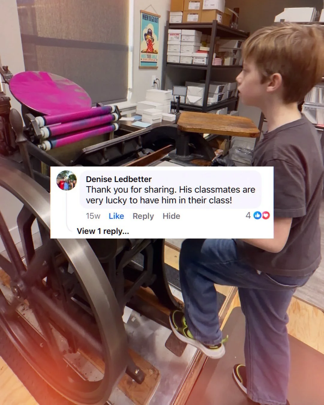This kid&hellip;over 2 MILLION views of him making his Valentines for his classmates. Here is a small sample of the hundreds of comments recalling nostalgic memories from their childhood, first jobs, parents in printing, learning to use the press whe