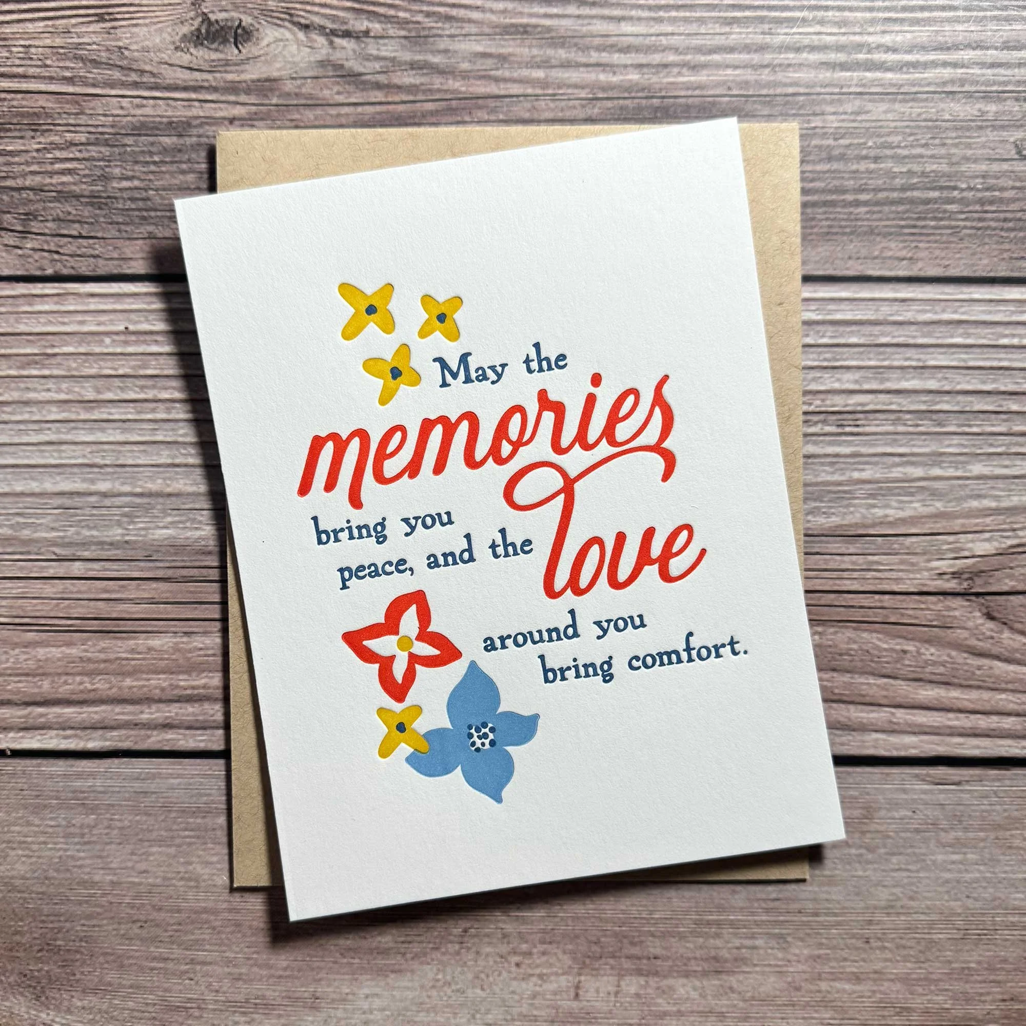 Memories and Love Sympathy Card, In Loving Memory, Funeral Card, Celebration of Life Memorial Card for Grief Care Package, Pet Sympathy Card