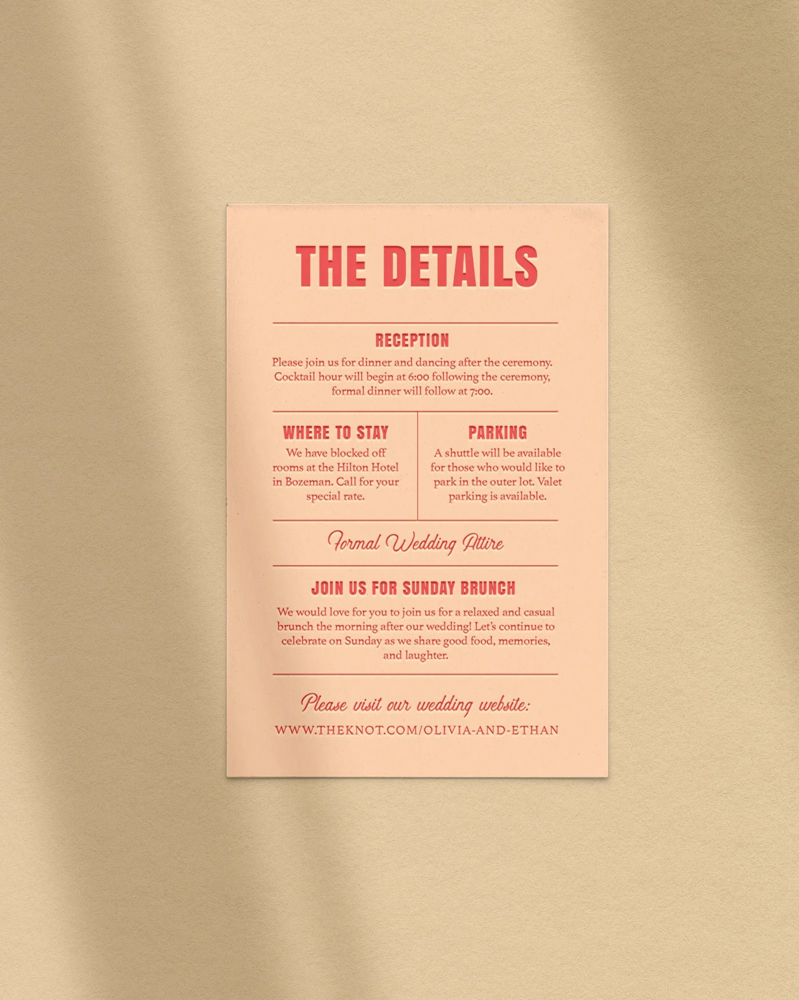 The Marquee Suite | Details Card