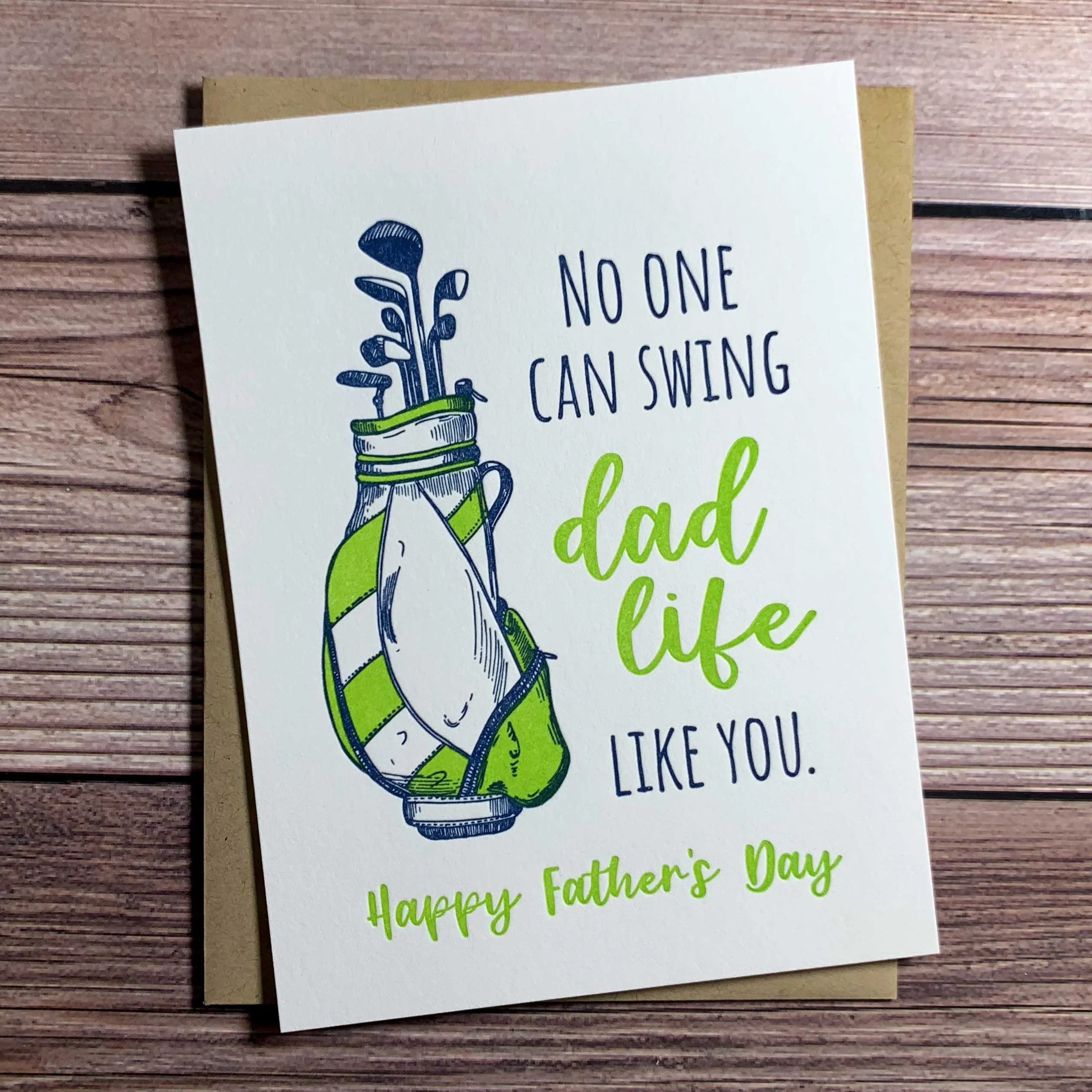 Swing Dad Life. Golf Gifts for Men. Funny Fathers Day Card. Fathers Day Gift from Son. Golf Gifts. Fathers Day Gifts.