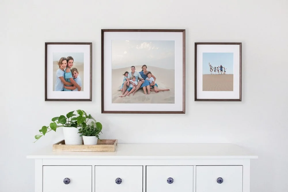 Example of family photos by victoria bc portrait photographer in frames and wall art