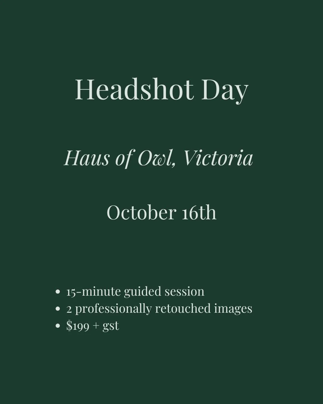Fresh headshots, zero stress! 🎉 Join me for the next Headshot Day. I'll be using my most requested backdrop to ensure a clean, professional, and confident look (swipe for examples!).

Space is limited, so secure your spot now!

Bonus: I just posted 
