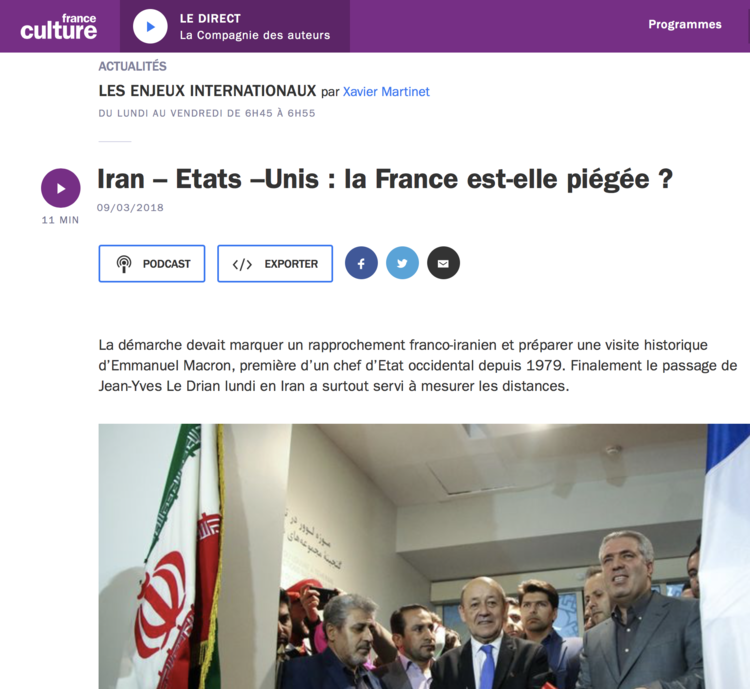 FRANCE-CULTURE (2018)
