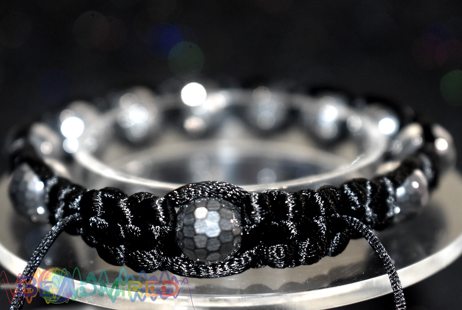 Details about   Black Magnetic Hematite with Accent Beads Shamballa Style Handmade Bracelet 