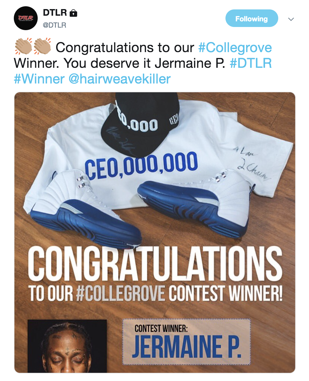 DTLR Enter To Win CEO,000,000 apparel x Nike Air Jordan x Collegrove Campaign
