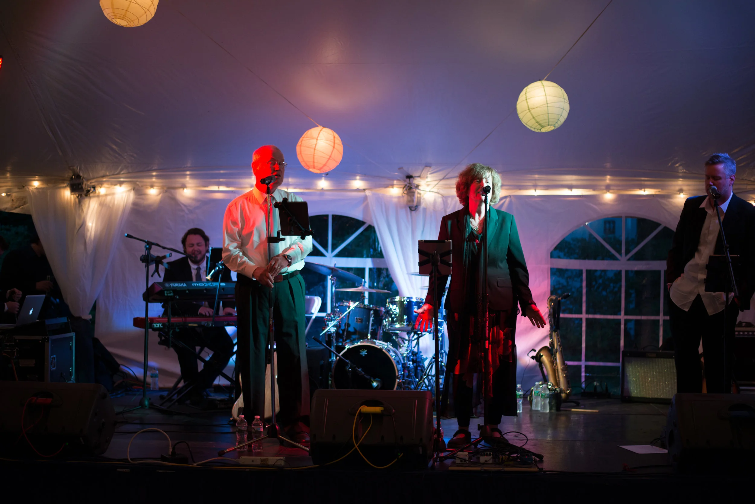 Live band plays during reception at Glen Magna in Danvers Massachusetts Michelle Schapiro New England LGBTQ Wedding photographer