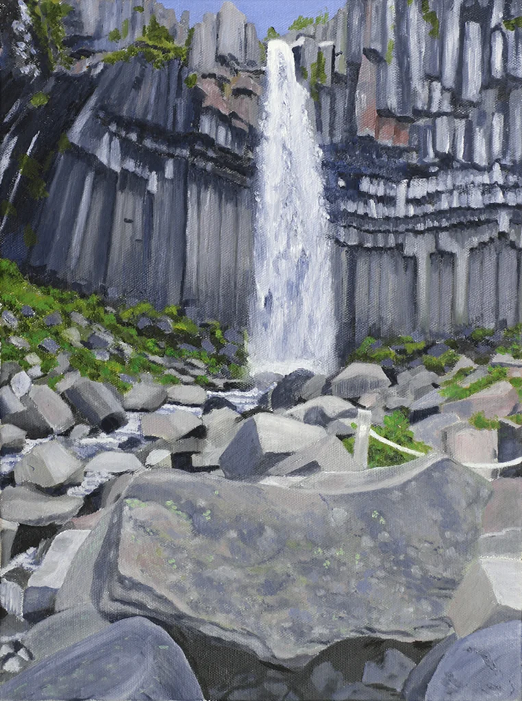 Svartafoss waterfall 30 cm (w) x 40 cm (h)