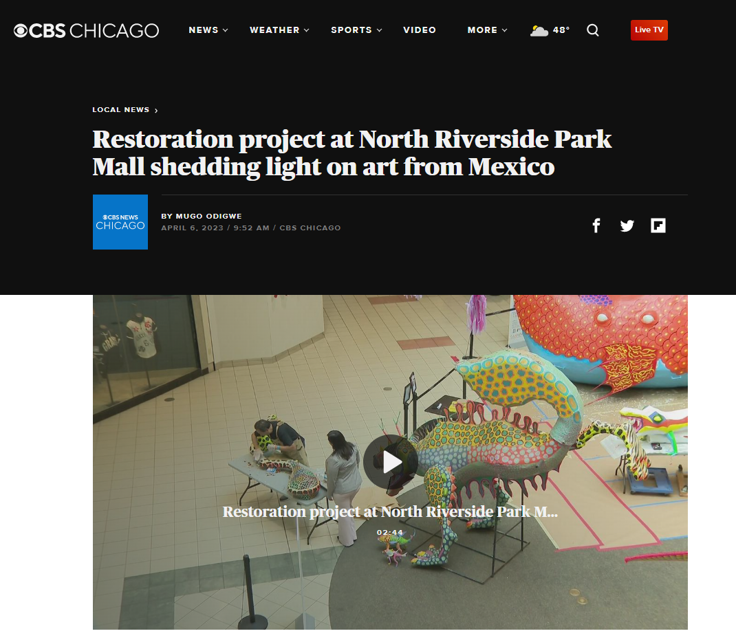  LOCAL NEWS  Restoration project at North Riverside Park Mall shedding light on art from Mexico chicago BY MUGO ODIGWE  APRIL 6, 2023 / 9:52 AM / CBS CHICAGO