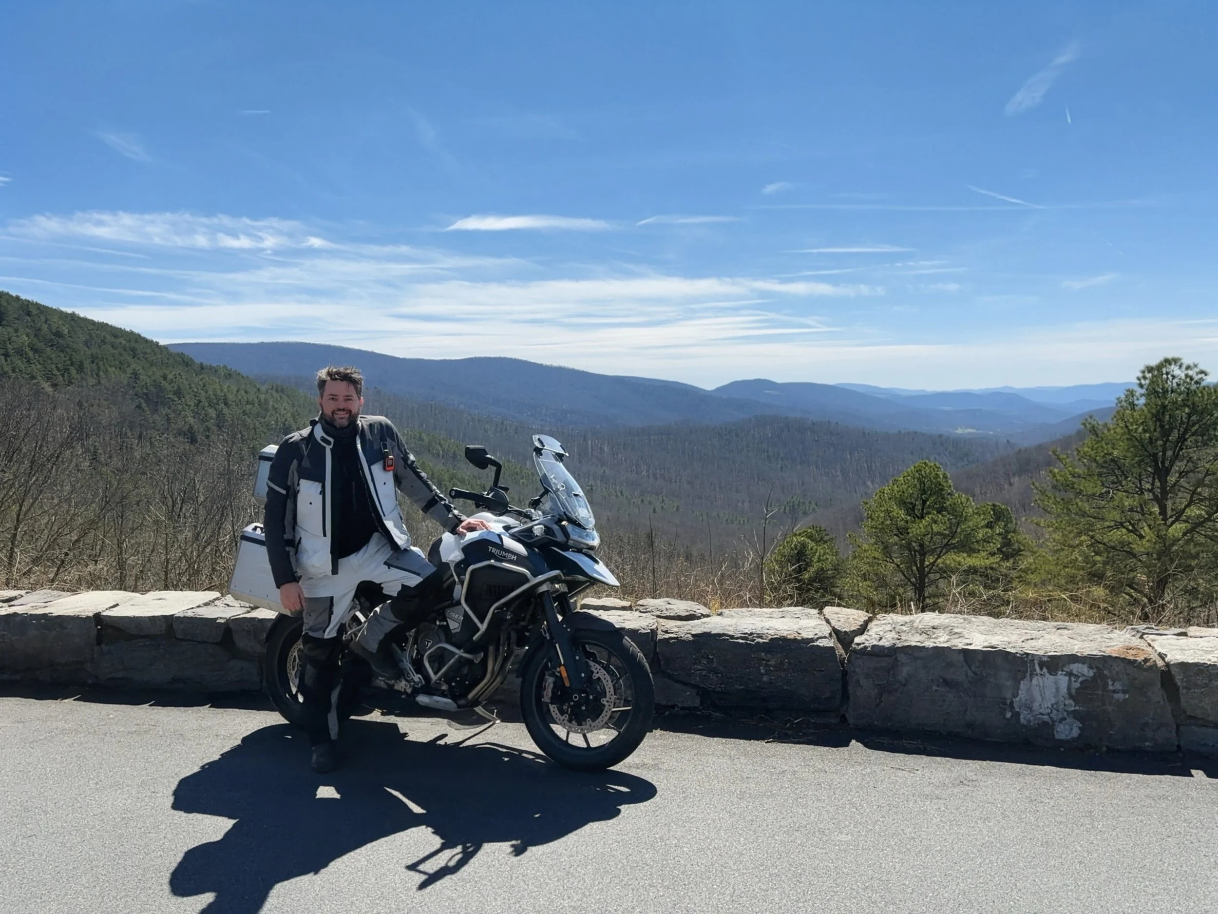 Gene Porcelli, Triumph Tiger 1200 GT Explorer in Motocamping in Shenandoah National Park
