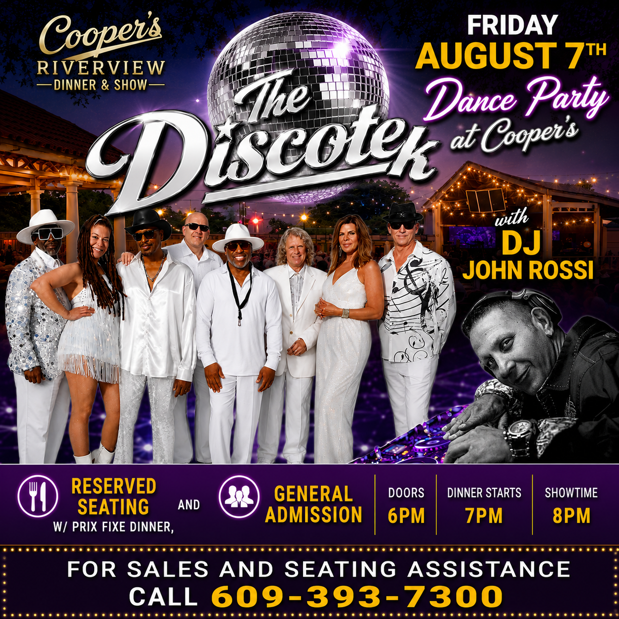 The Discoteks Dance Party w DJ John Rossi! - Dinner and A Show! Prix Fixe Menu Deal!!