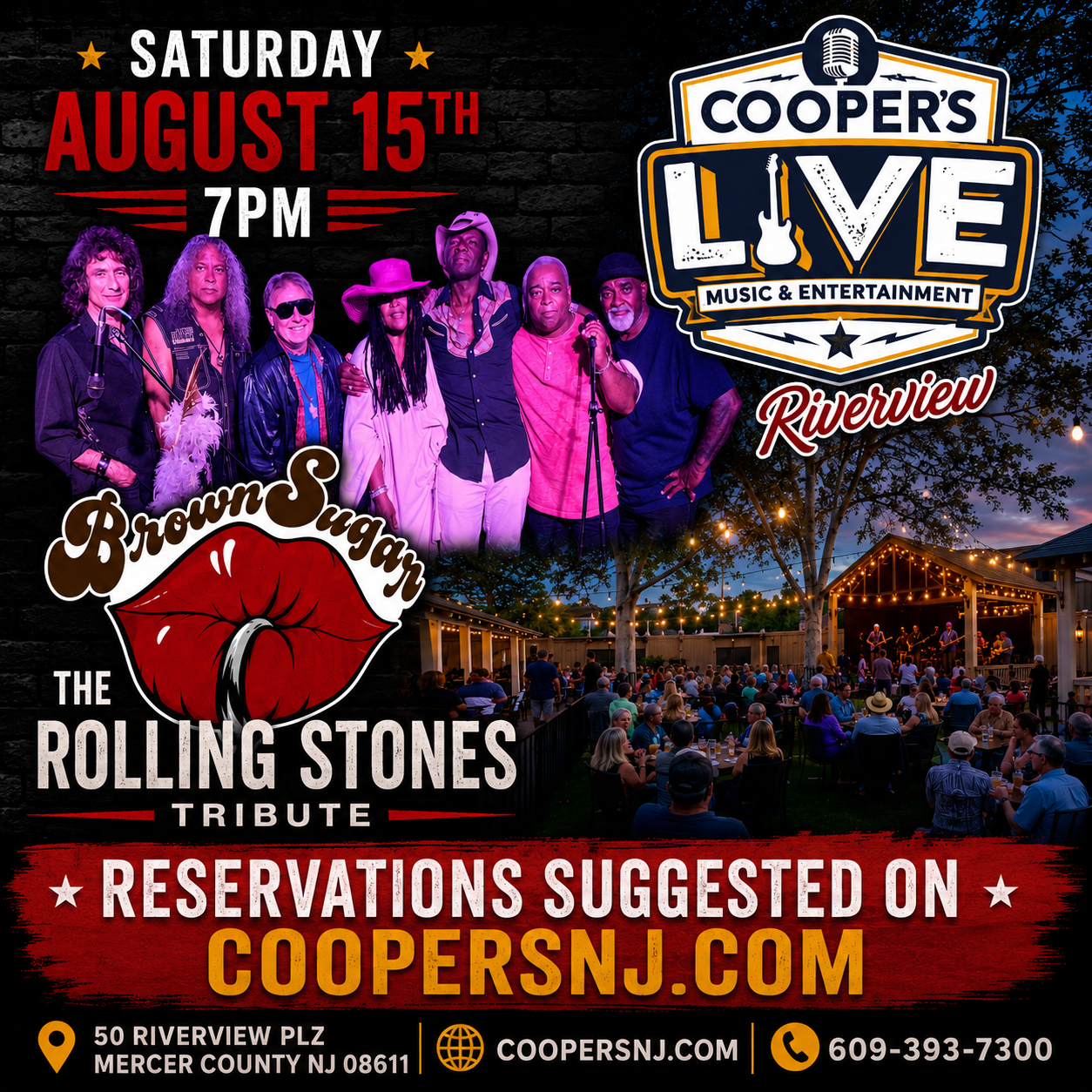 BROWN SUGAR! ROLLING STONES TRIBUTE SHOW  At Cooper's Riverview!