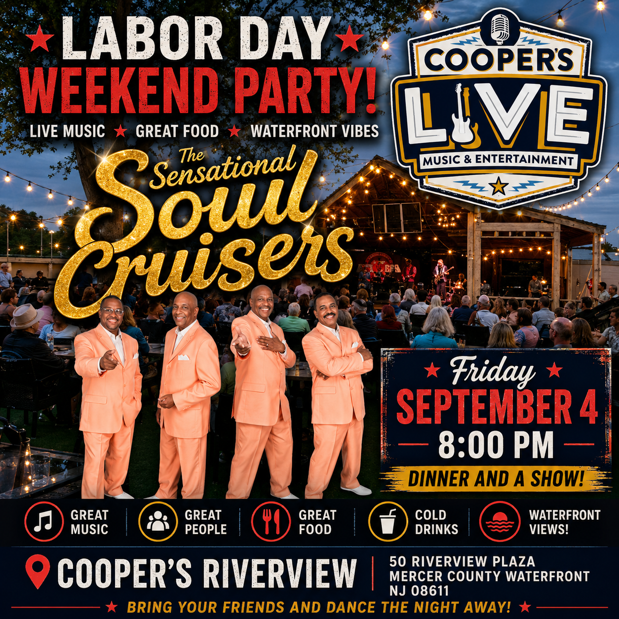 The Soul Cruisers Dinner Dance Party at Cooper's Riverview! w DJ JOHN ROSSI!