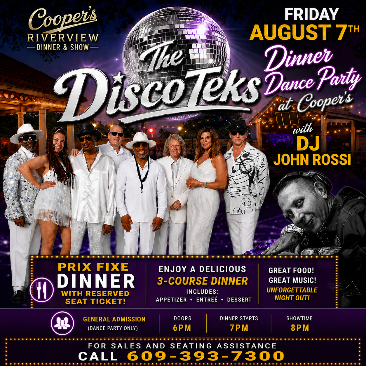 The Discoteks Dance Party w DJ John Rossi! - Dinner and A Show! Prix Fixe Menu Deal!!