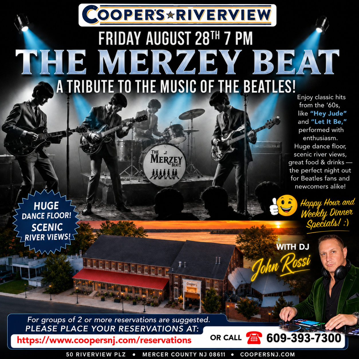 THE MERZEY BEAT  A TRIBUTE TO THE MUSIC OF THE BEATLES! w Guest DJ John Rossi!