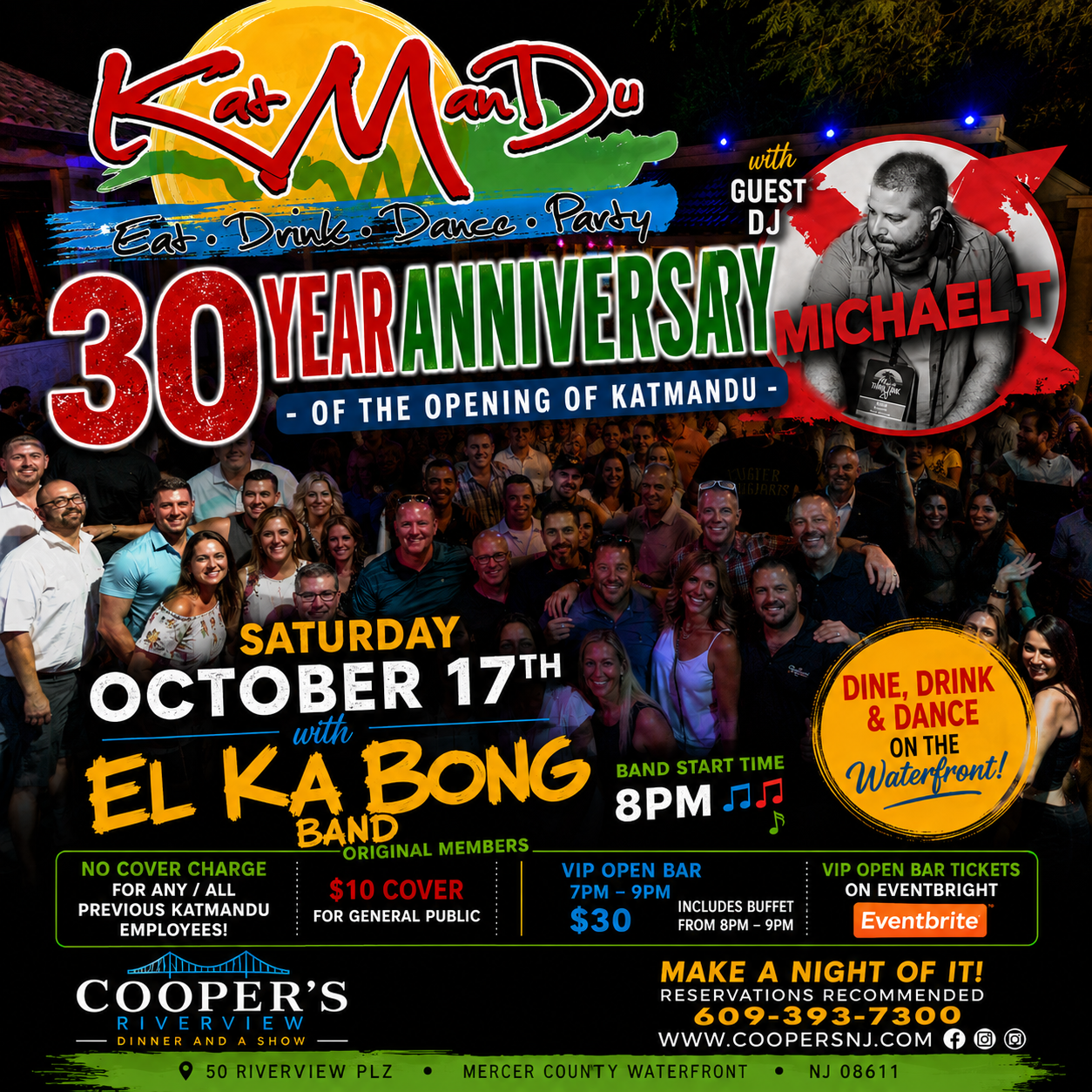 Join us at Cooper’s Riverview on Saturday, October 17th as we celebrate the 30-Year Anniversary of the opening of KatManDu!