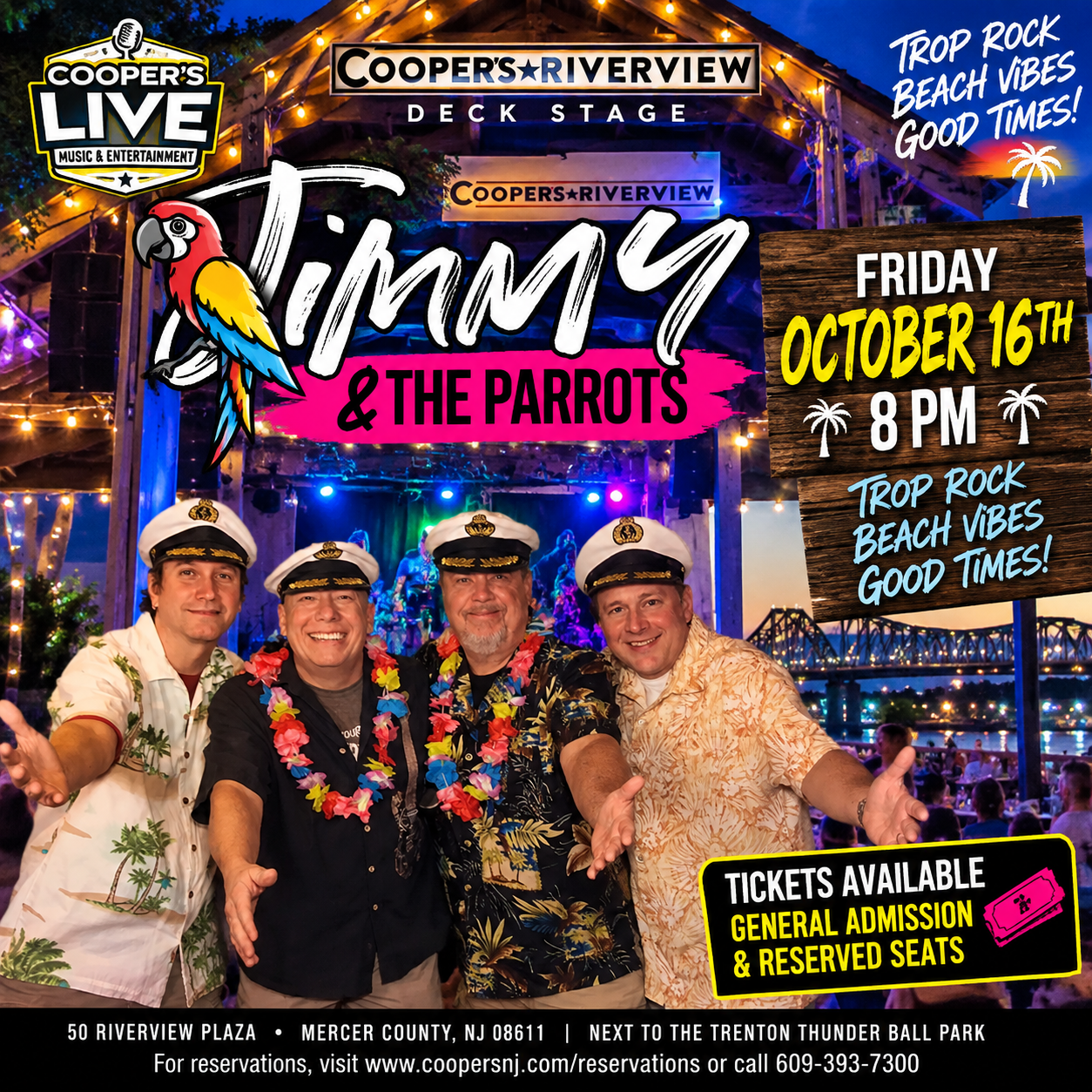 Jimmy and the Parrots at Cooper's Riverview! w DJ John Rossi