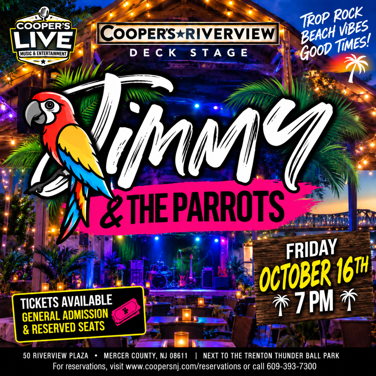 Jimmy and the Parrots at Cooper's Riverview!