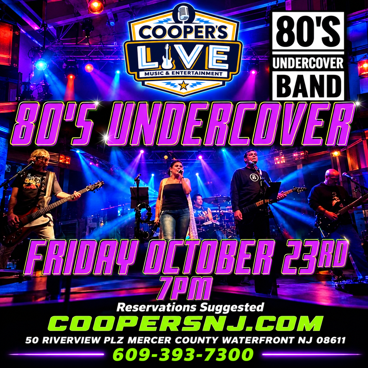 80's UnderCover Band is returning to Cooper's for another FUN packed night of 80's tunes that will keep you smiling from beer to beer! 