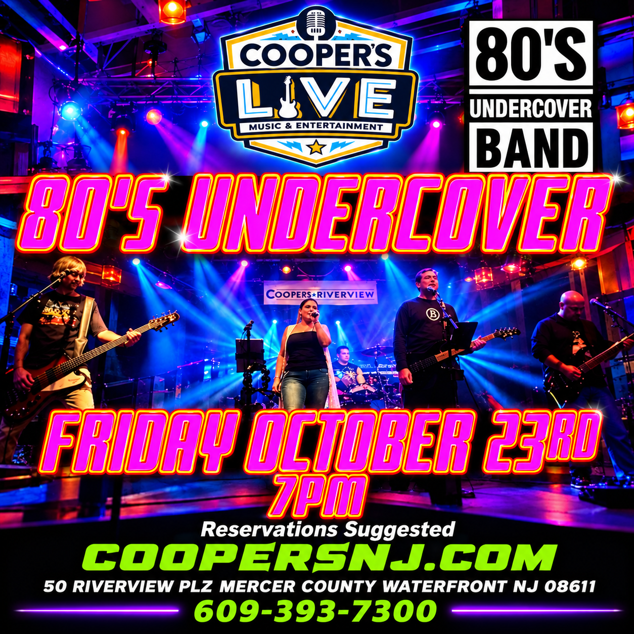 80's UnderCover Band is returning to Cooper's for another FUN packed night of 80's tunes that will keep you smiling from beer to beer! 