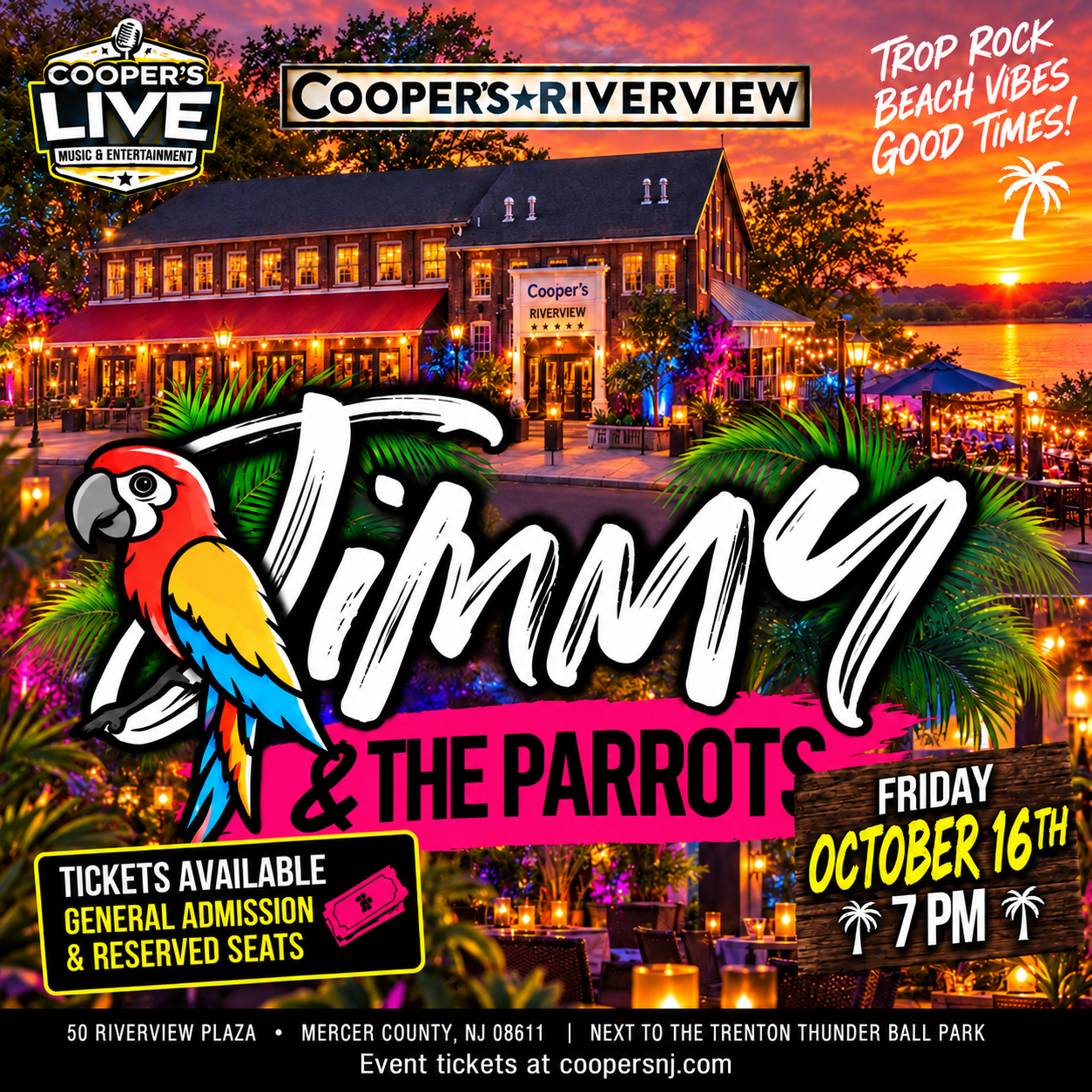 Jimmy and the Parrots at Cooper's Riverview!