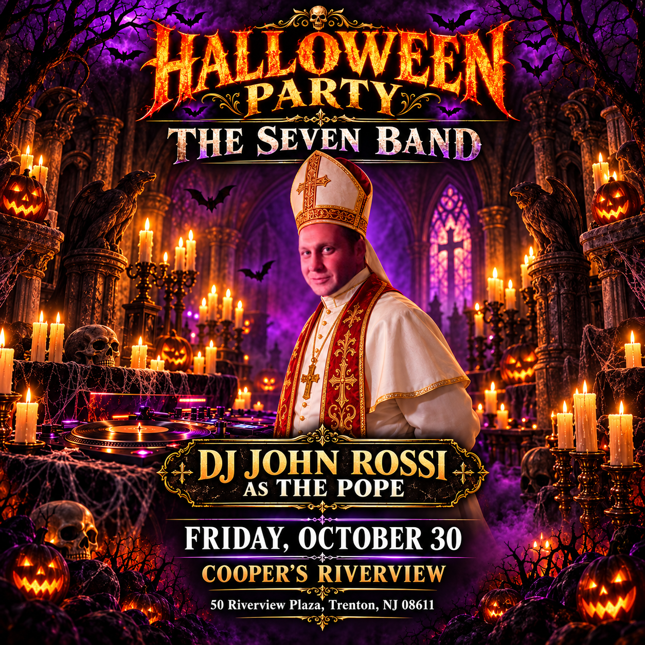 Square flyer with papal-costumed man.png